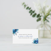 Indigo Blue Floral bruiloft RSVP online Informatiekaartje (Staand voorkant)