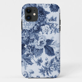 Indigo Blue  Floral Case-Mate iPhone Case