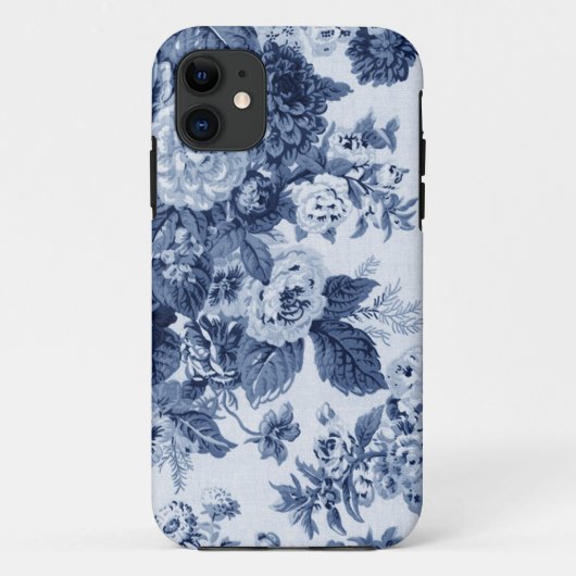 Indigo Blue  Floral Case-Mate iPhone Case (Achterkant)