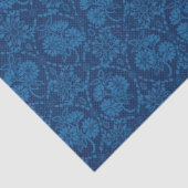 Indigo Blue Floral Faux Lace Pattern Tissuepapier (Detail)