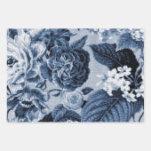 Indigo Blue  Floral Inpakpapier Vel (Voorkant 3)