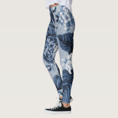 Indigo Blue  Floral Toile Fabric No.1 Leggings (Links)