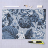 Indigo Blue  Floral Toile No.1 Tissuepapier (Craft)