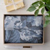 Indigo Blue  Floral Toile No.1 Tissuepapier (Geschenk)