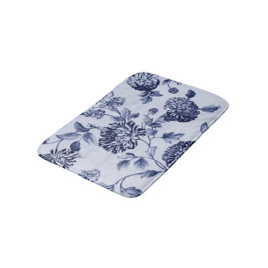 Indigo Blue  Floral Toile No.2 Badmat (Gekanteld)