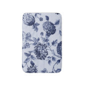 Indigo Blue  Floral Toile No.2 Badmat (Voorkant Verticaal)