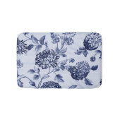 Indigo Blue  Floral Toile No.2 Badmat (Voorkant)