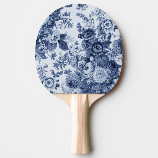 Indigo Blue Floral Toile No.3 Tafeltennisbatje (Voorkant)