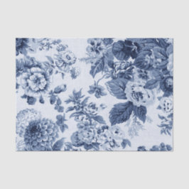 Indigo Blue  Floral Toile No.3B Tissuepapier