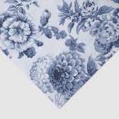 Indigo Blue  Floral Toile No.3B Tissuepapier (Detail)