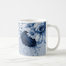 Indigo Blue Floral Toile No.4 Koffiemok