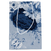 Indigo Blue  Floral Toile No.4 Medium Cadeauzakje (Voorkant)
