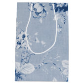 Indigo Blue  Floral Toile No.4 Medium Cadeauzakje (Achterkant)