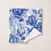Indigo Blue Flowers Bad Handdoek (Wasdoekje)