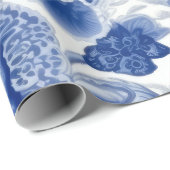 Indigo Blue Flowers Cadeaupapier (Rol Hoek)