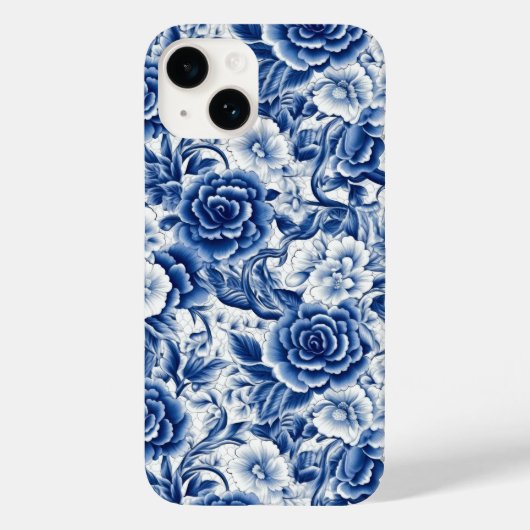 Indigo Blue Flowers Case-Mate iPhone Case (Achterkant)