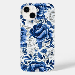 Indigo Blue Flowers Case-Mate iPhone 14 Hoesje