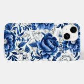 Indigo Blue Flowers Case-Mate iPhone Case (Achterkant (horizontaal))
