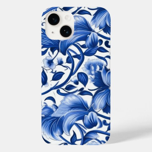 Indigo Blue Flowers Case-Mate iPhone Case (Achterkant)