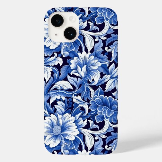 Indigo Blue Flowers Case-Mate iPhone Case (Achterkant)