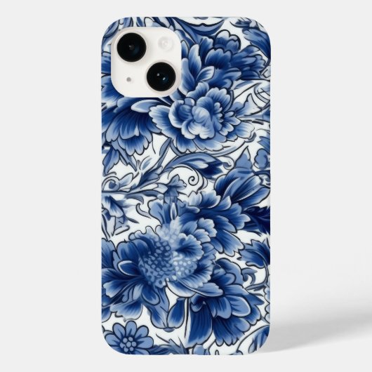 Indigo Blue Flowers Case-Mate iPhone Case (Achterkant)