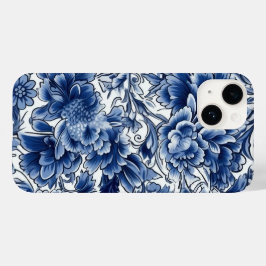 Indigo Blue Flowers Case-Mate iPhone Case (Achterkant (horizontaal))
