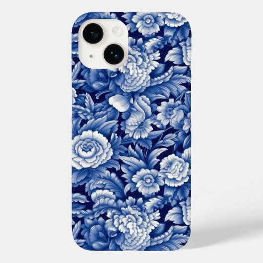 Indigo Blue Flowers Case-Mate iPhone Case (Achterkant)