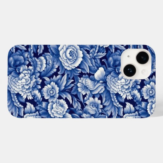 Indigo Blue Flowers Case-Mate iPhone Case (Achterkant (horizontaal))