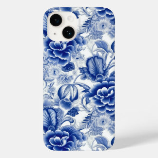 Indigo Blue Flowers Case-Mate iPhone 14 Hoesje