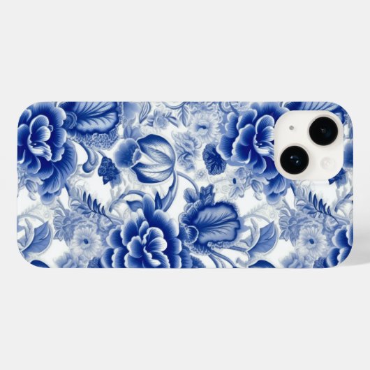 Indigo Blue Flowers Case-Mate iPhone Case (Achterkant (horizontaal))