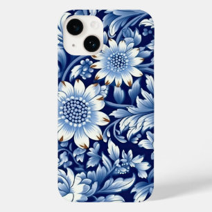 Indigo Blue Flowers Case-Mate iPhone 14 Hoesje