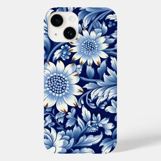 Indigo Blue Flowers Case-Mate iPhone Case (Achterkant)