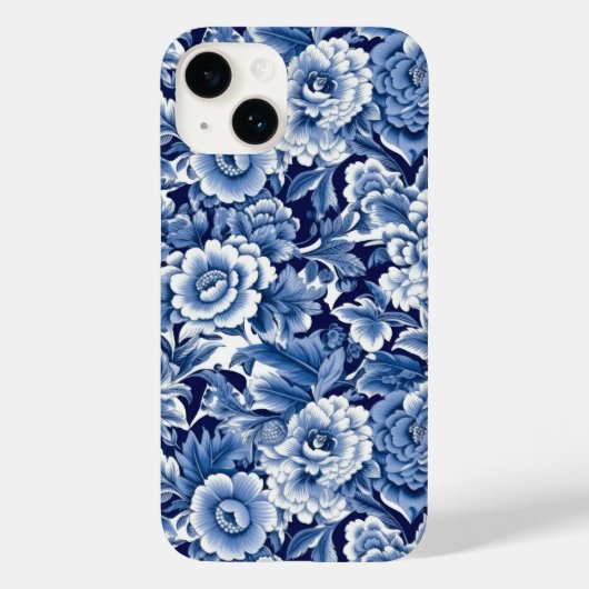 Indigo Blue Flowers Case-Mate iPhone Case (Achterkant)