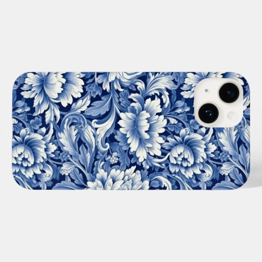 Indigo Blue Flowers Case-Mate iPhone Case (Achterkant (horizontaal))