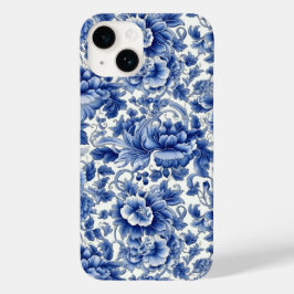 Indigo Blue Flowers Case-Mate iPhone 14 Hoesje
