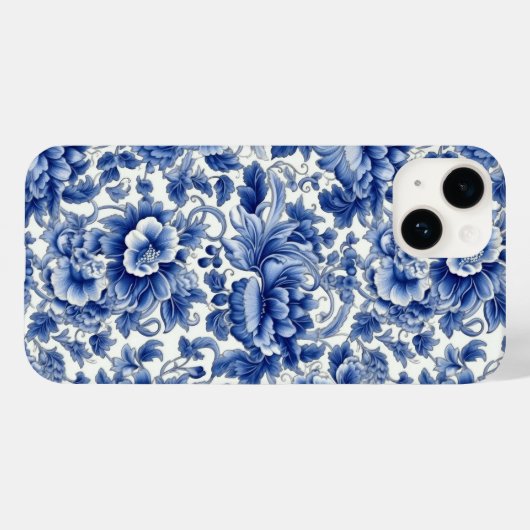 Indigo Blue Flowers Case-Mate iPhone Case (Achterkant (horizontaal))