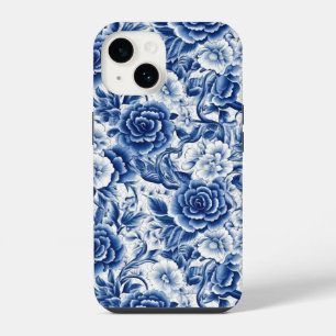 Indigo Blue Flowers iPhone 14 Hoesje