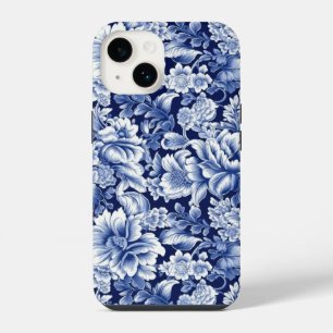 Indigo Blue Flowers iPhone 14 Hoesje