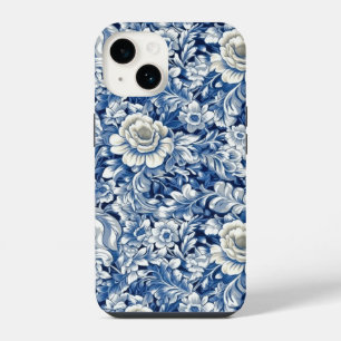 Indigo Blue Flowers iPhone 14 Hoesje