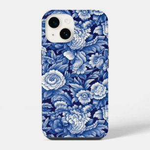 Indigo Blue Flowers iPhone 14 Hoesje