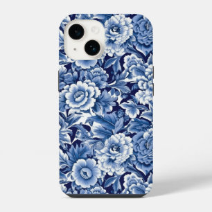 Indigo Blue Flowers iPhone 14 Hoesje