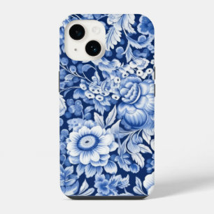 Indigo Blue Flowers iPhone 14 Hoesje