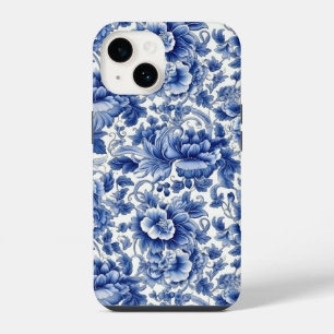 Indigo Blue Flowers iPhone 14 Hoesje