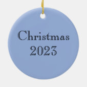 Indigo Blue Flowers Keramisch Ornament (Achterkant)