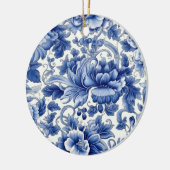 Indigo Blue Flowers Keramisch Ornament (Links)