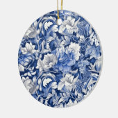 Indigo Blue Flowers Keramisch Ornament (Links)