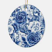 Indigo Blue Flowers Keramisch Ornament (Links)