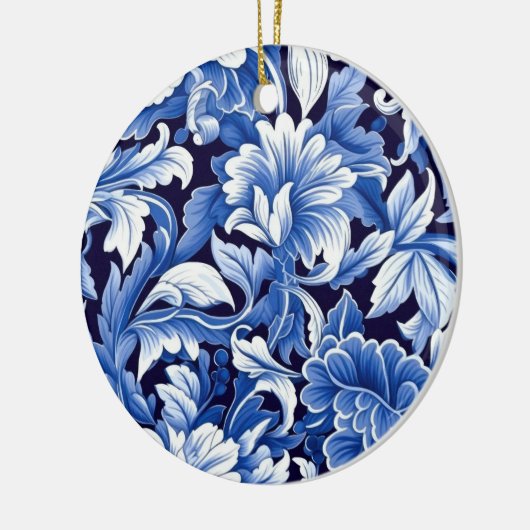 Indigo Blue Flowers Keramisch Ornament (Links)