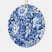 Indigo Blue Flowers Keramisch Ornament (Links)