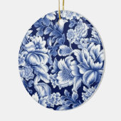 Indigo Blue Flowers Keramisch Ornament (Links)